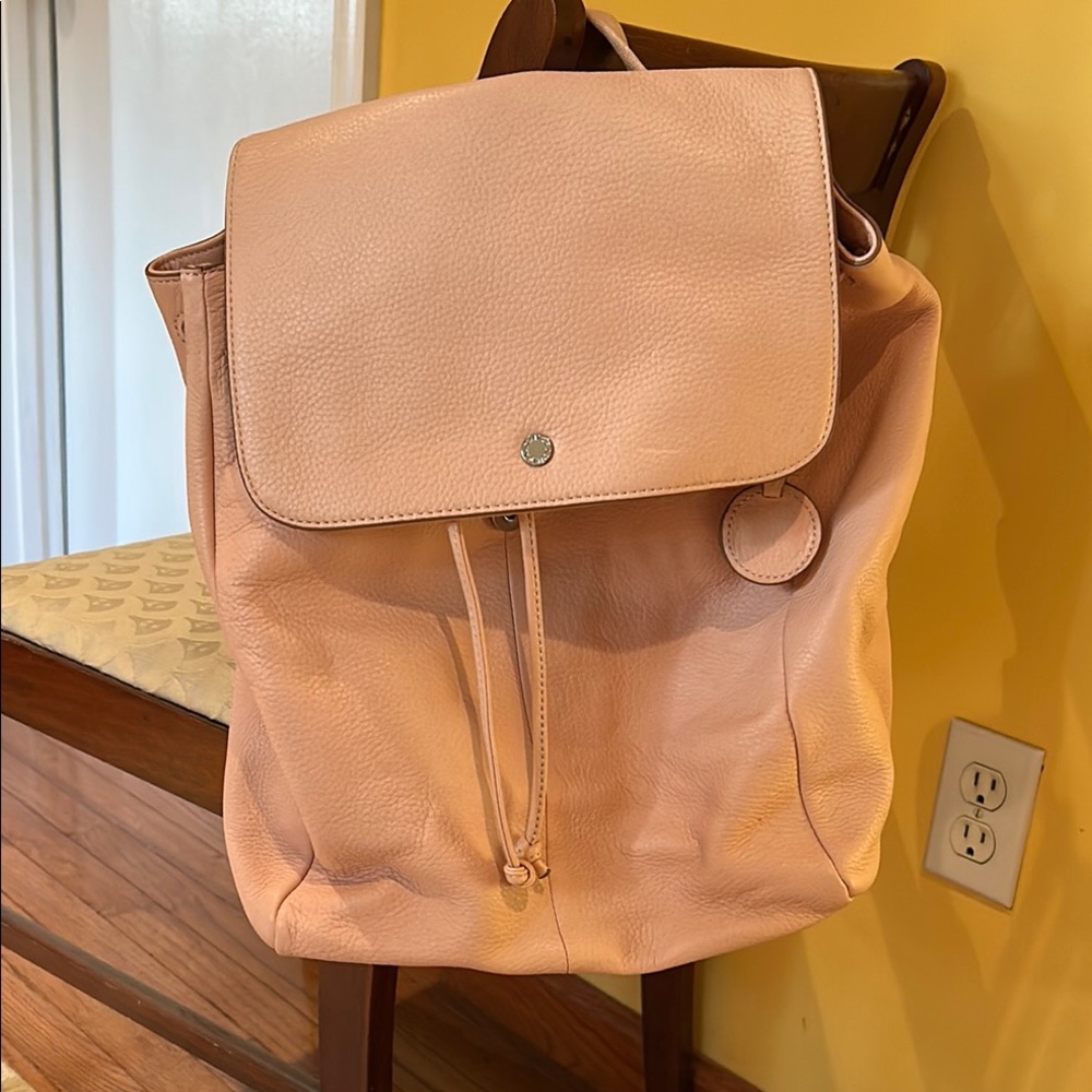 Peach Leather Backpack